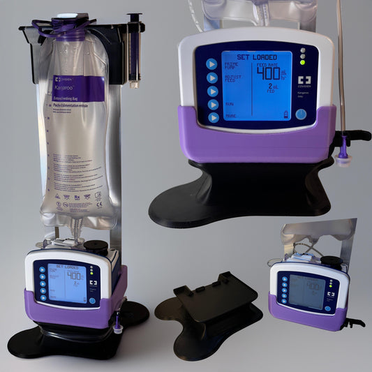 Kangaroo Joey Pump Caddy: Magnetic Base, Portable Enteral Feeding